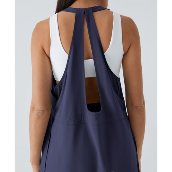 Halara Breezeful Backless Drawstring 2-Piece Active Dress Sz XS Blue Quick Dry - Picture 9 of 16